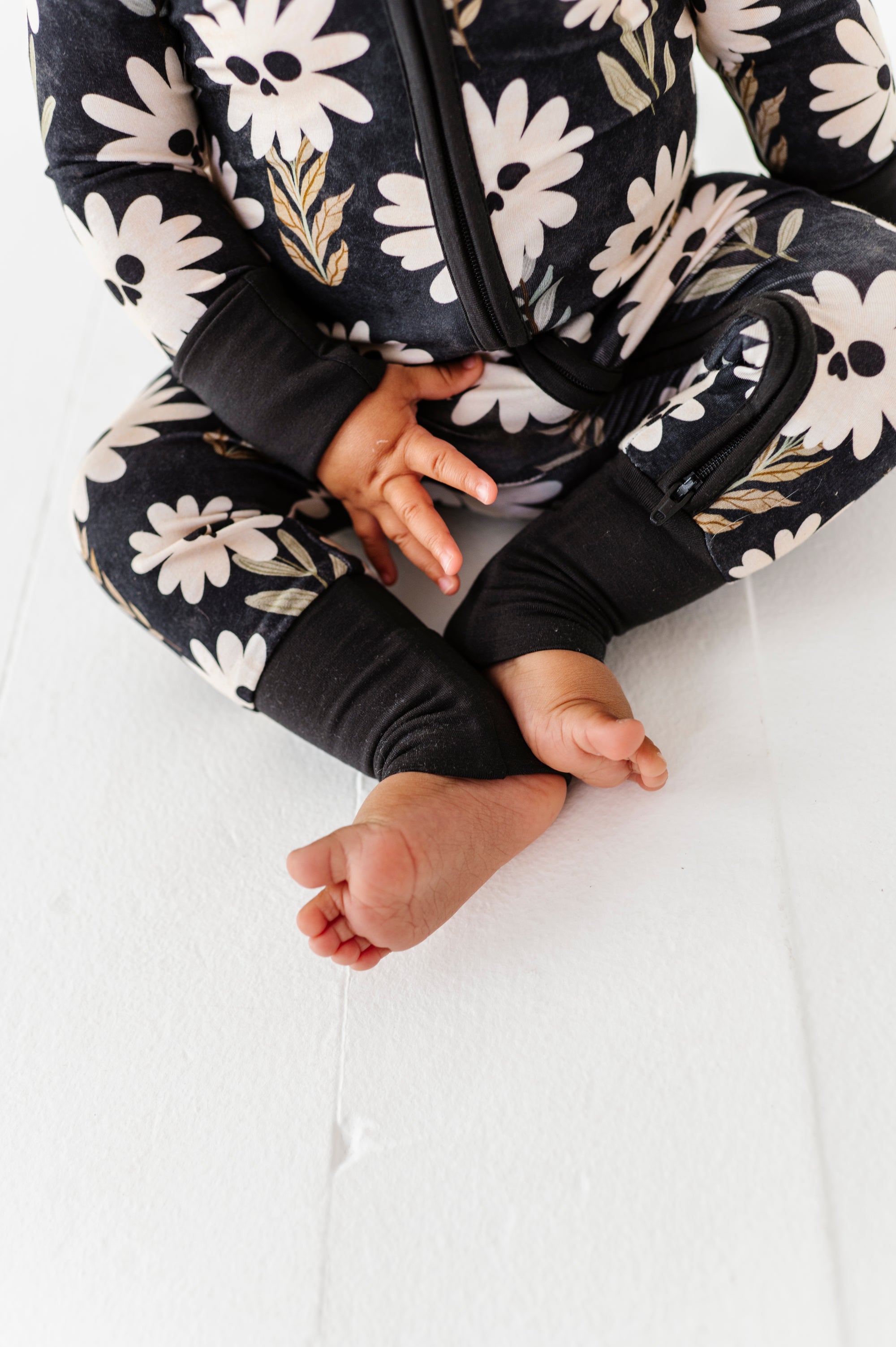 Mourning Glory Zip Romper