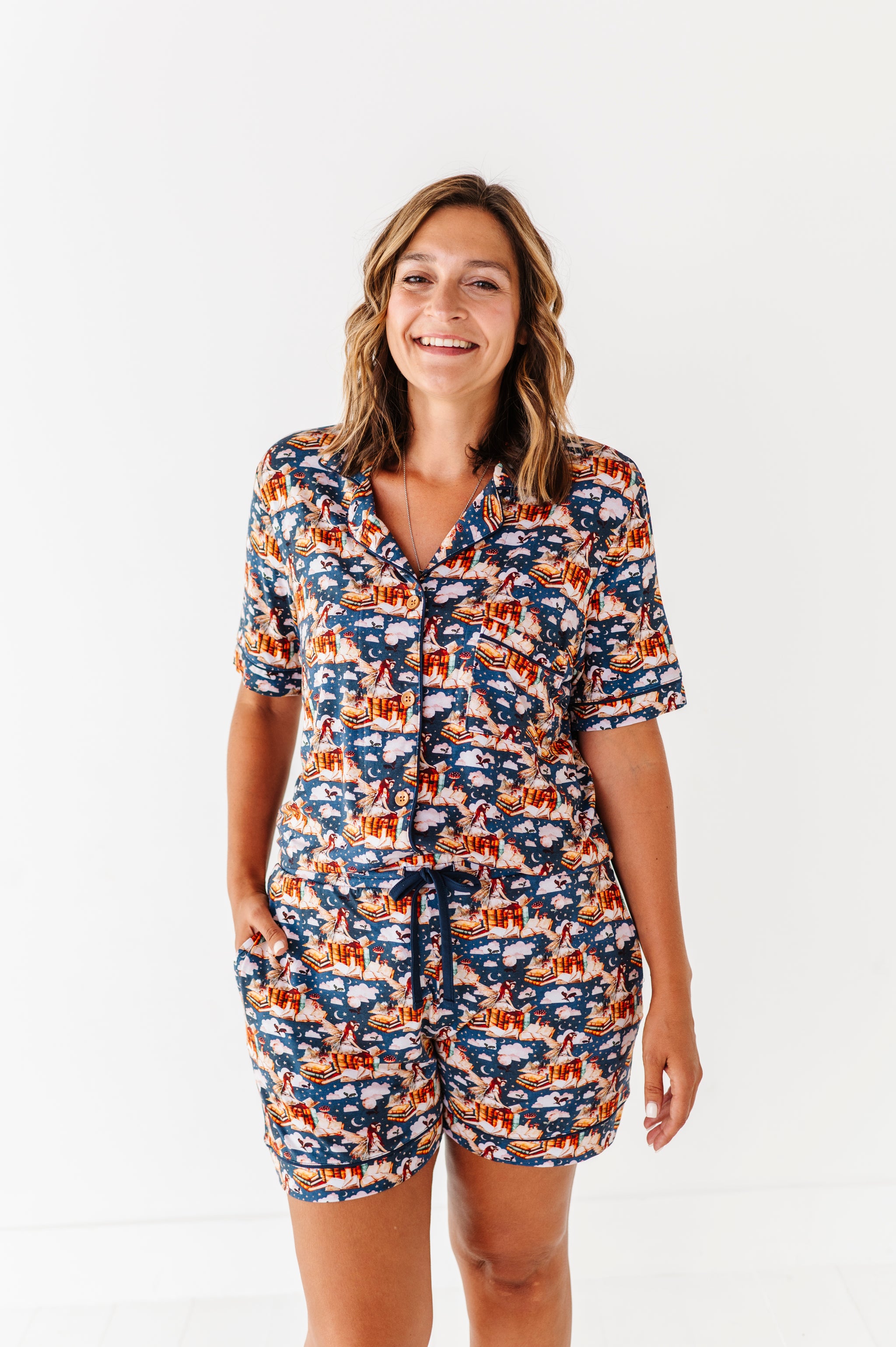 Fae Library Relaxed Short-Sleeve PJ Set