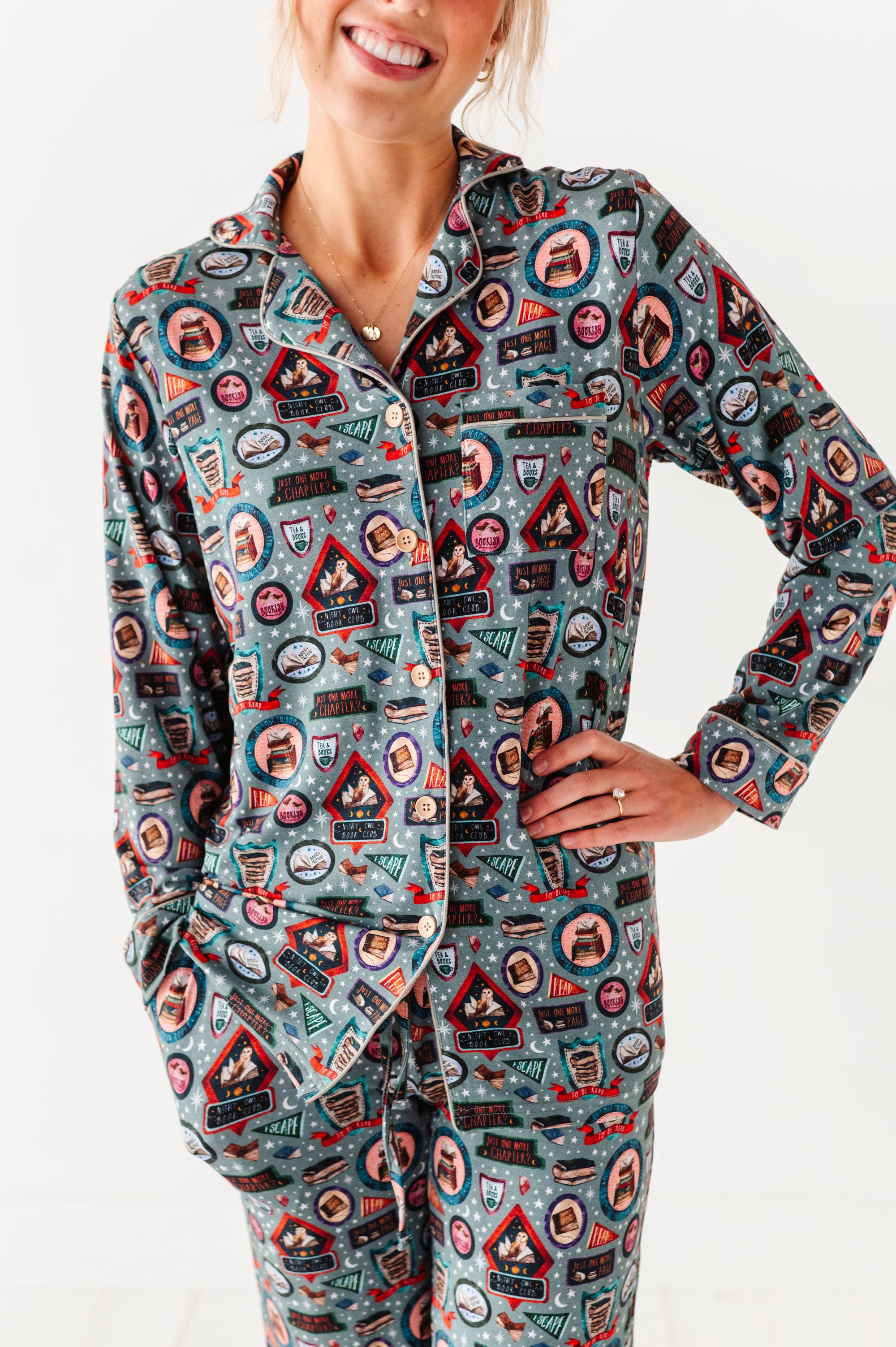 Late Night Book Club Women's Relaxed Long-Sleeve PJ Set