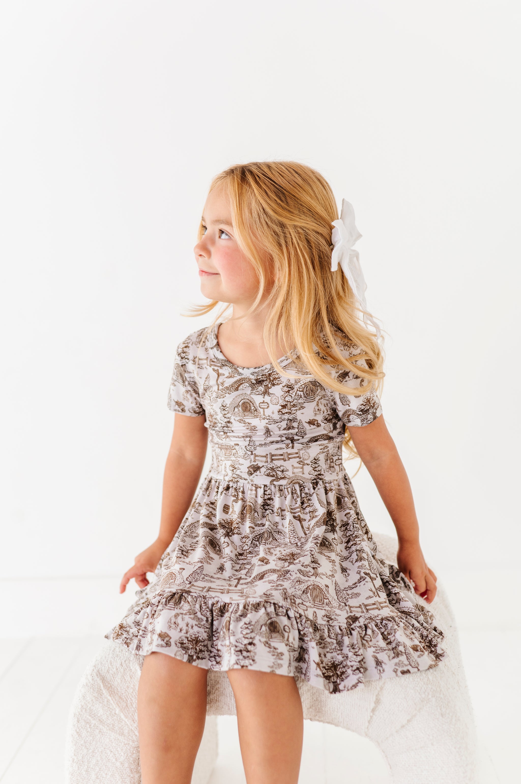 The Lord of The Rings™ Hobbiton™ Toile Girls' Twirl Dress + Shorts