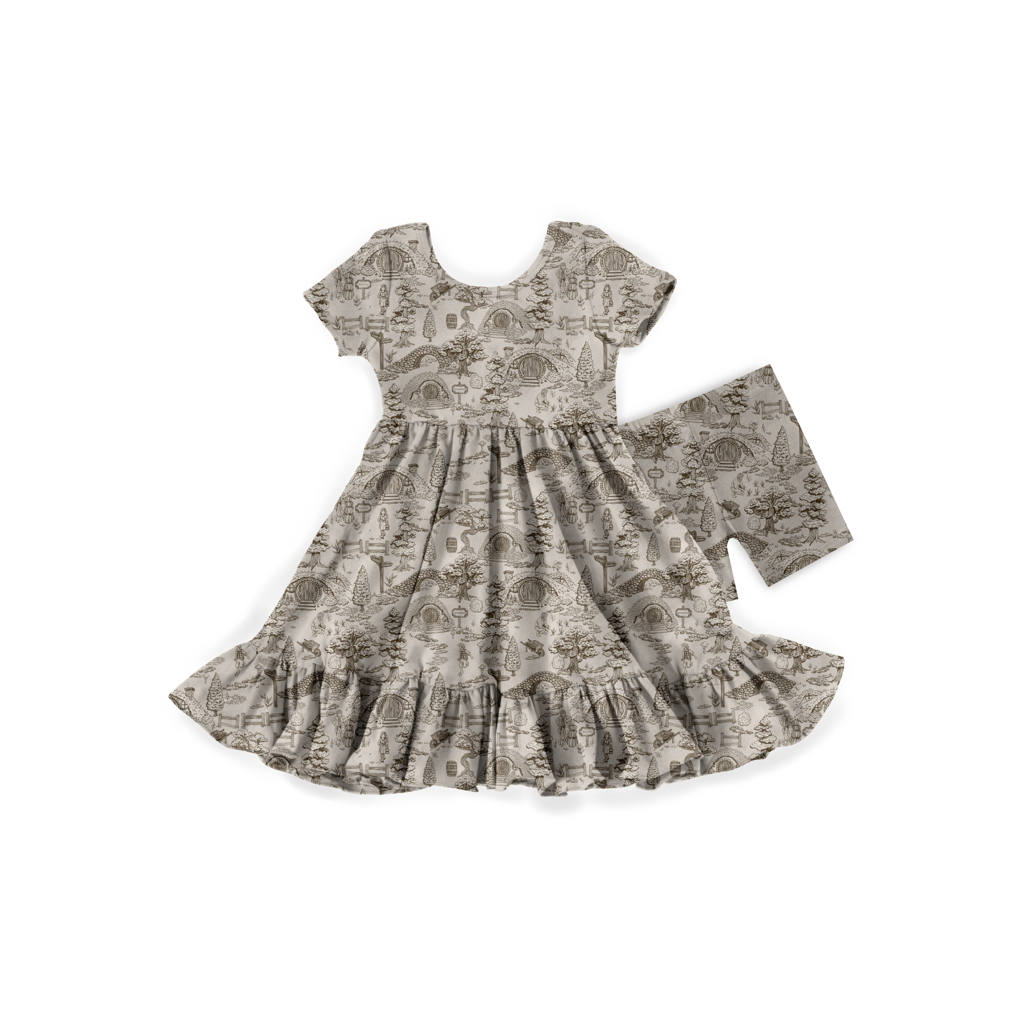 The Lord of The Rings™ Hobbiton™ Toile Girls' Twirl Dress + Shorts