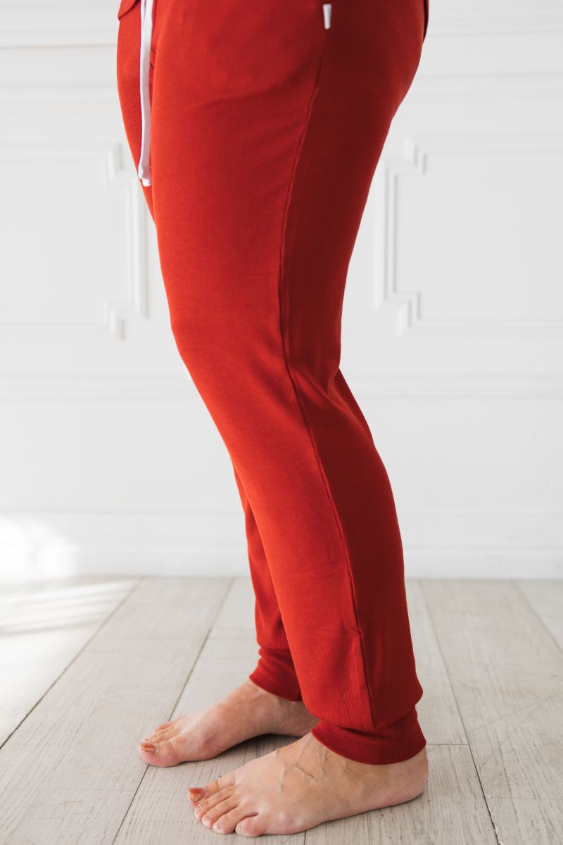 Cranberry Ribbed Women's Modal Jersey Joggers