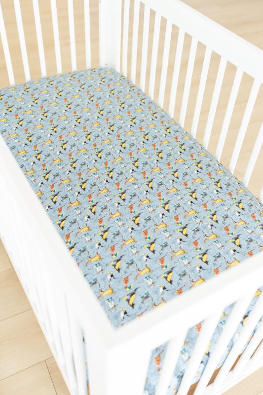 Raining Cats & Dogs Crib Sheet