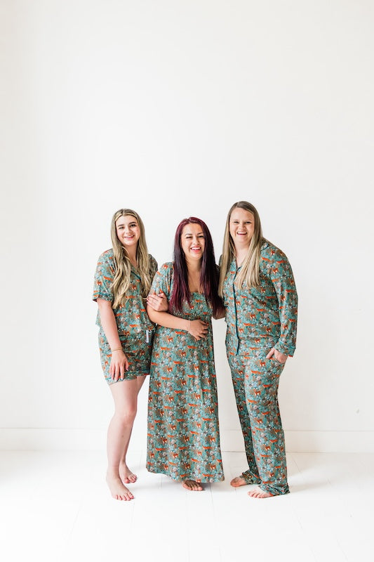 Teal Thicket Women's Relaxed Short-Sleeve PJ Set