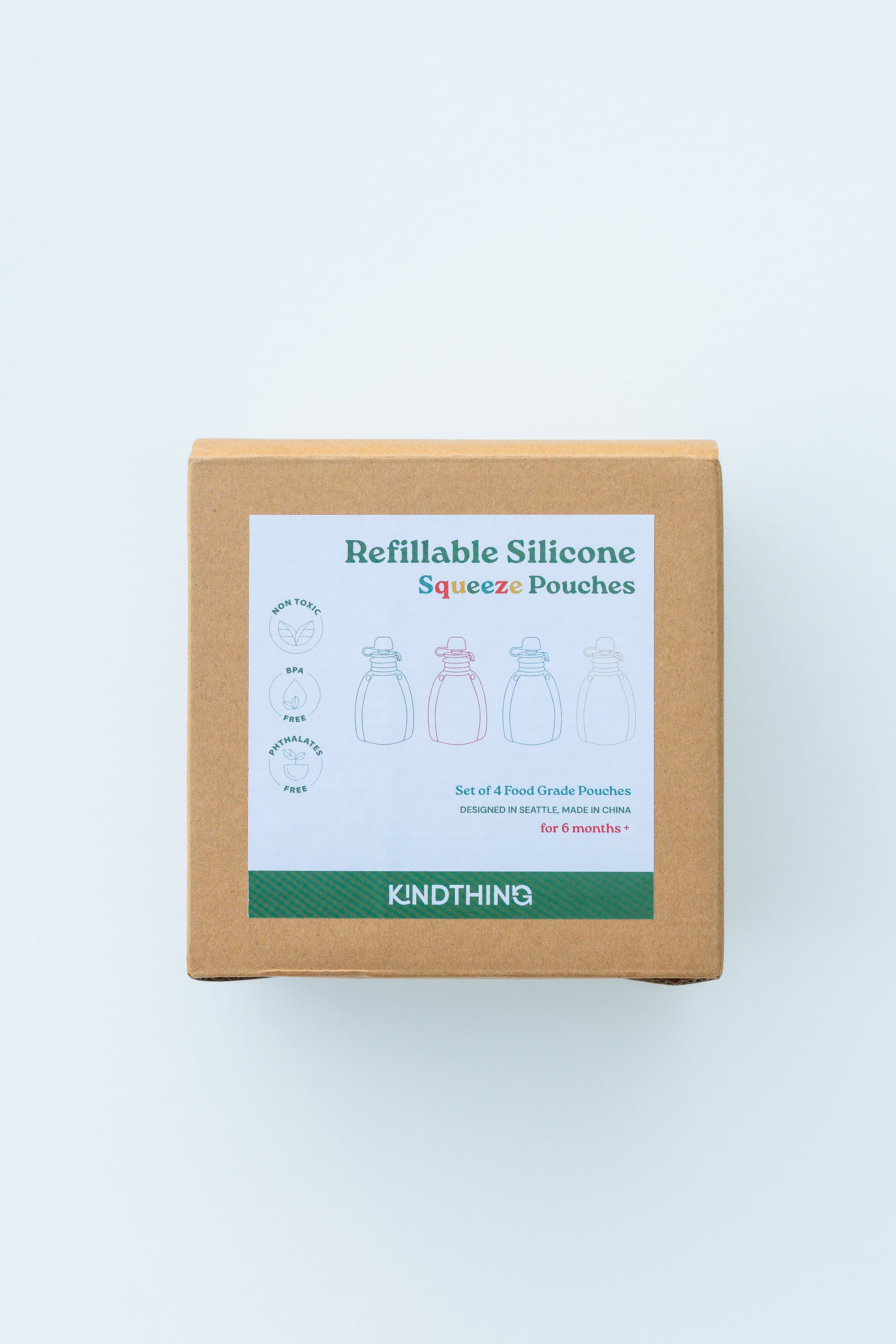 Reusable Silicone Squeeze Pouches (Set of 4)