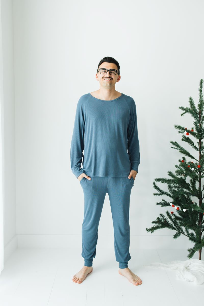 Cornflower Ribbed Adult Raglan Top