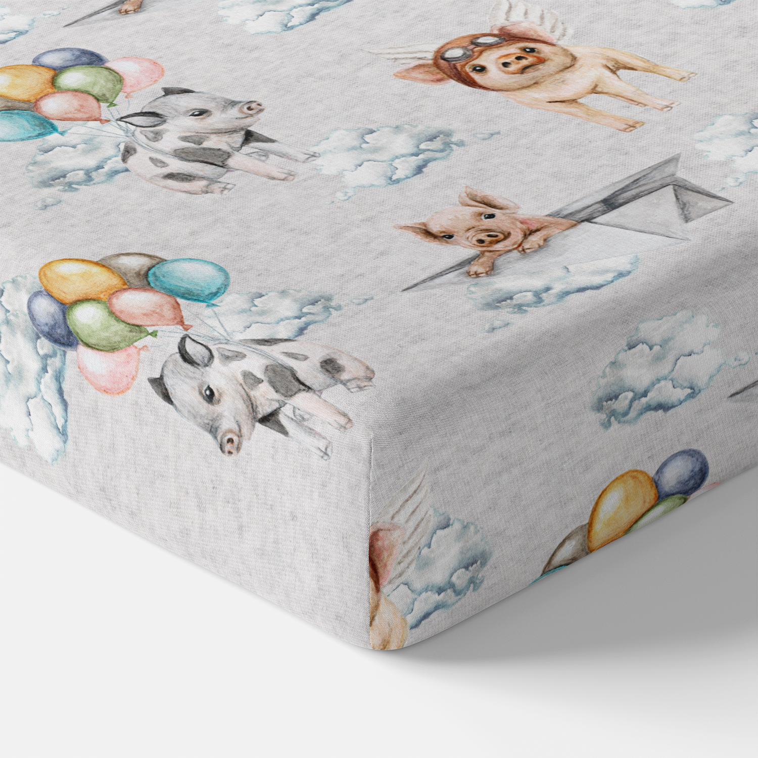 When Pigs Fly Fitted Crib Sheet