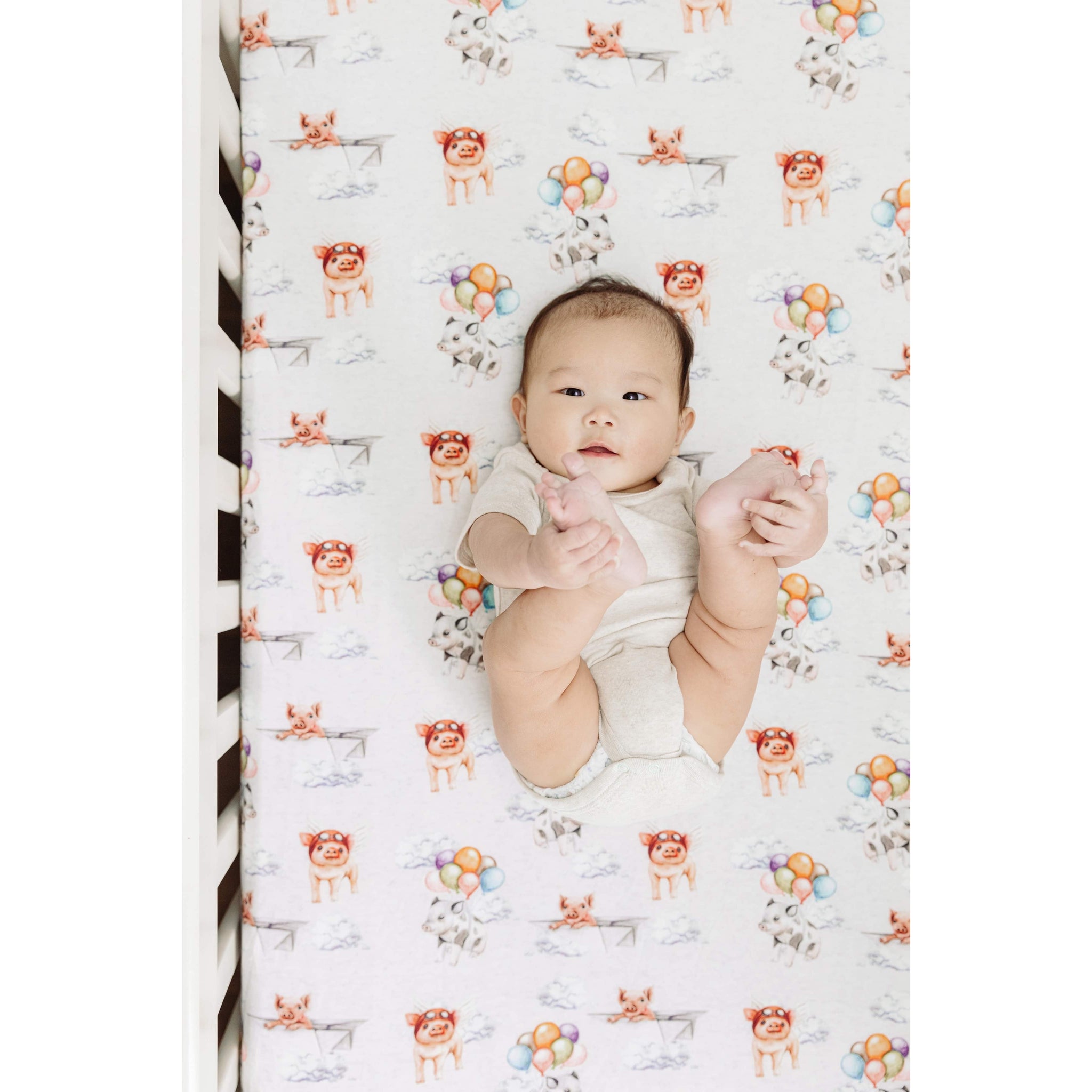 When Pigs Fly Fitted Crib Sheet