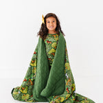 Medieval Gardens Quilted Oversized Blanket