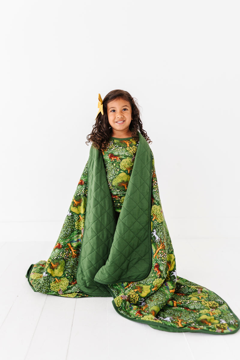 Medieval Gardens Quilted Oversized Blanket