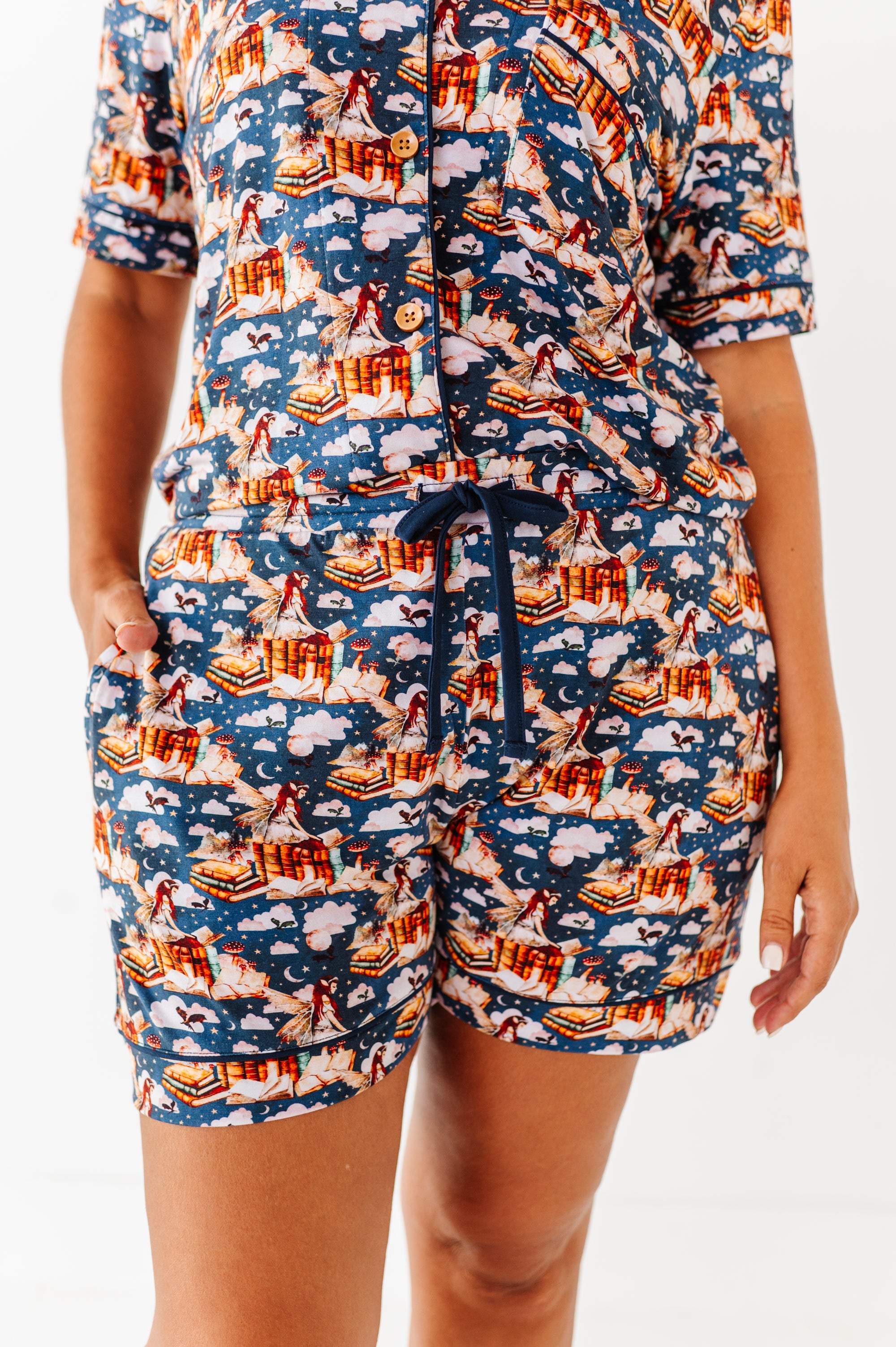Fae Library Relaxed Short-Sleeve PJ Set