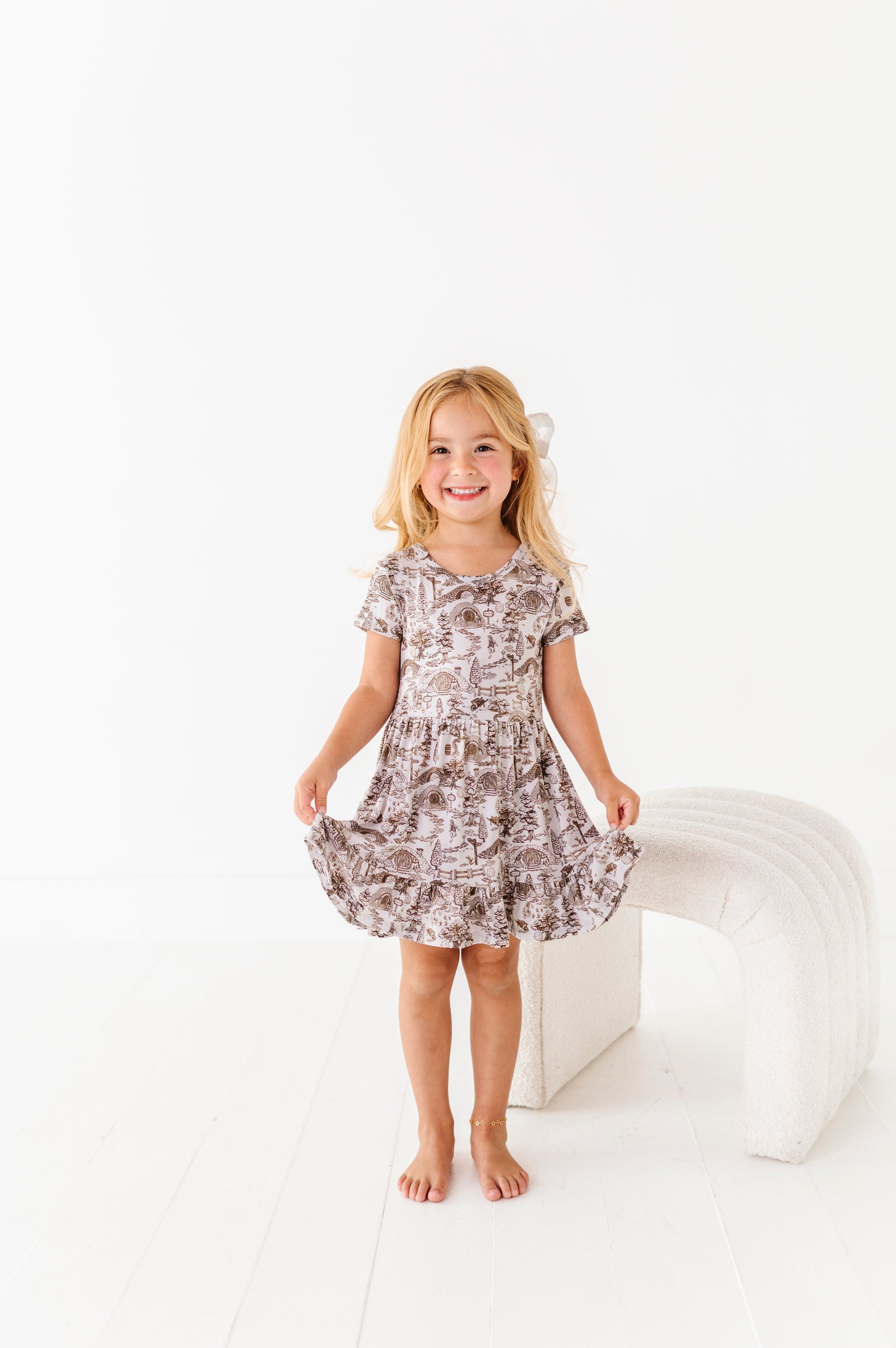 The Lord of The Rings™ Hobbiton™ Toile Girls' Twirl Dress + Shorts
