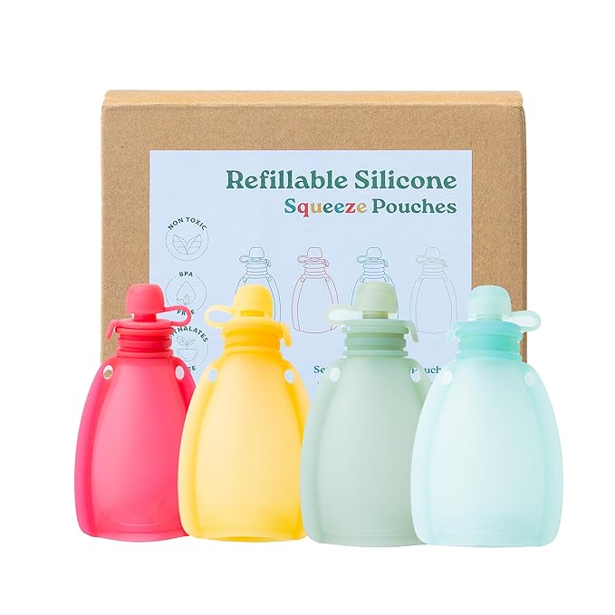 Reusable Silicone Squeeze Pouches (Set of 4)