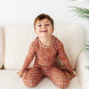 Terracotta Tigers Ribbed Two-Piece Pajama Set