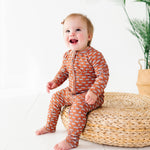 Terracotta Tigers Ribbed Zip Romper