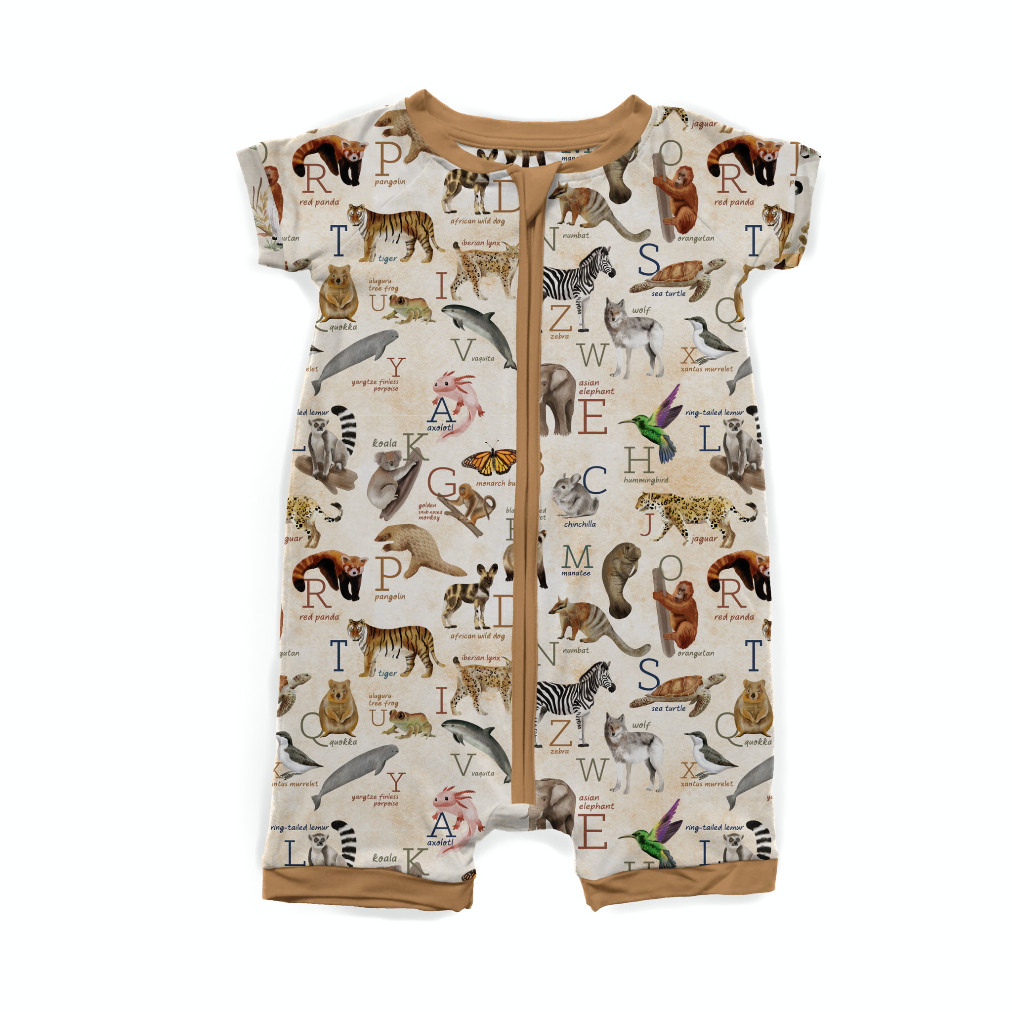 Endangered Animals Alphabet Shortie Romper