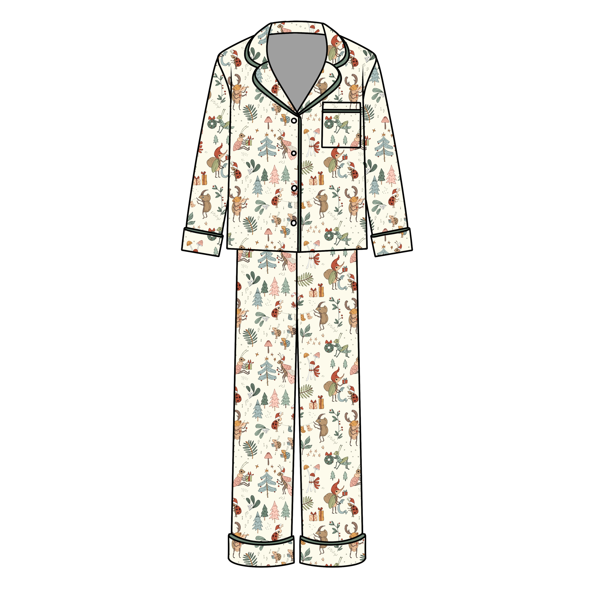 Bug Bash Christmas Women's Relaxed Long-Sleeve PJ Set