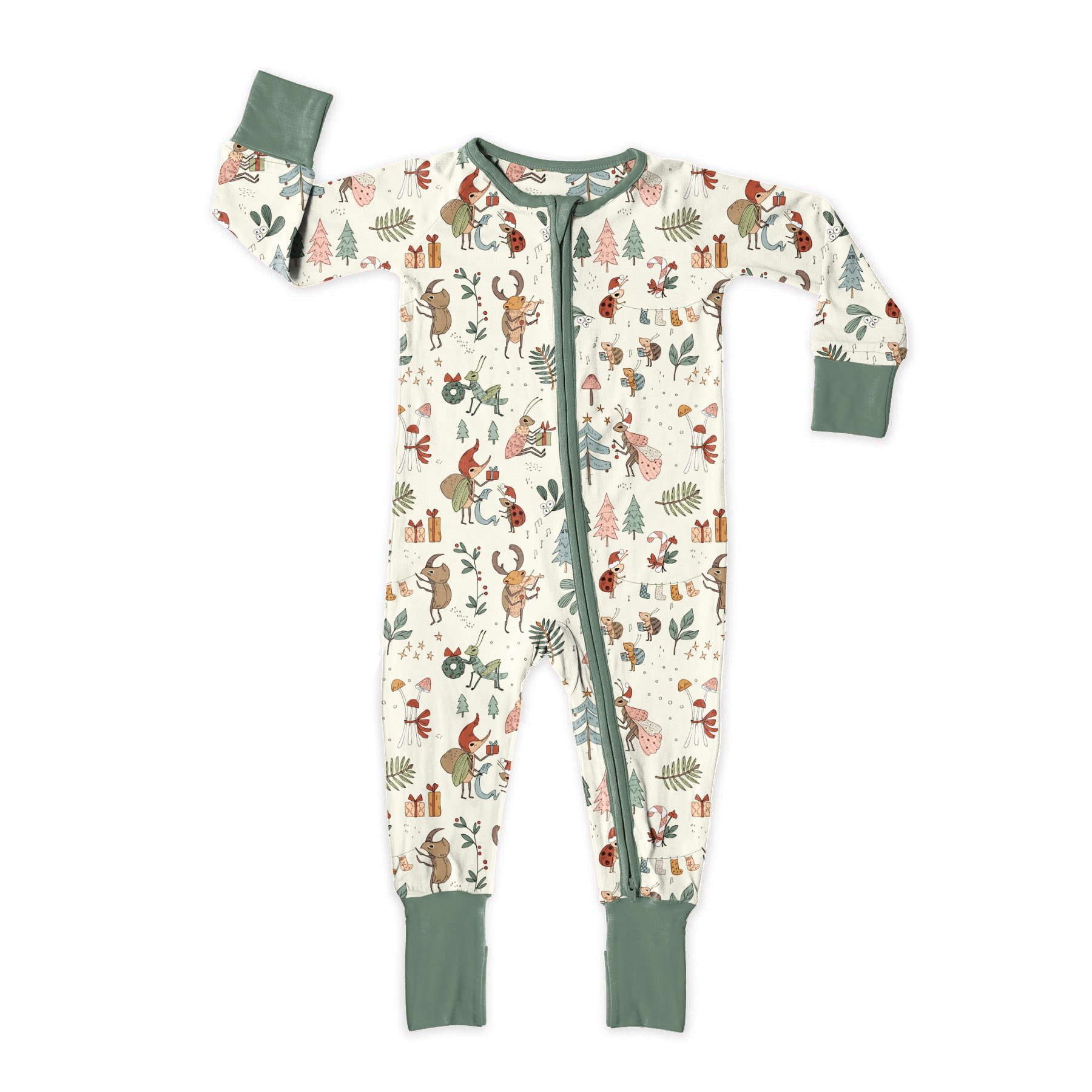 Bug Bash Christmas Zip Romper