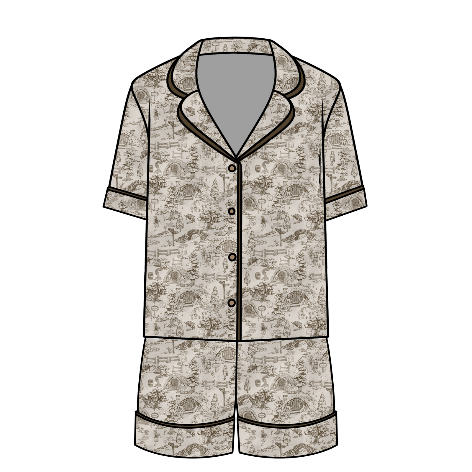 The Lord of The Rings™ Hobbiton™ Toile Women's Relaxed Short-Sleeve PJ Set