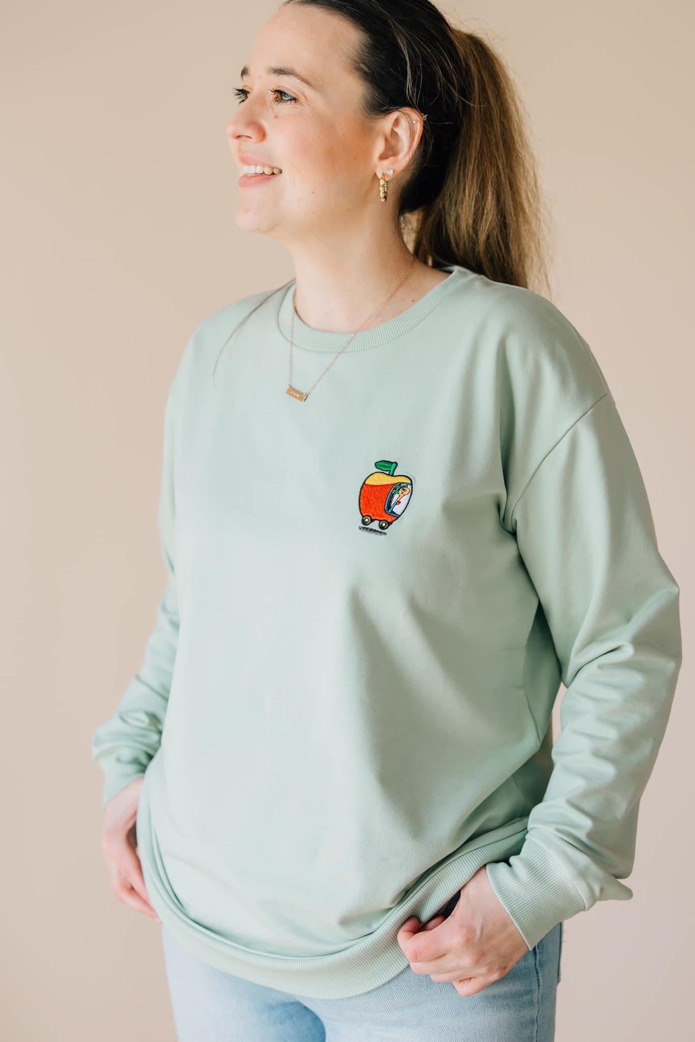 Richard Scarry's Busyworld™ Embroidered Apple Solid Adult Crewneck