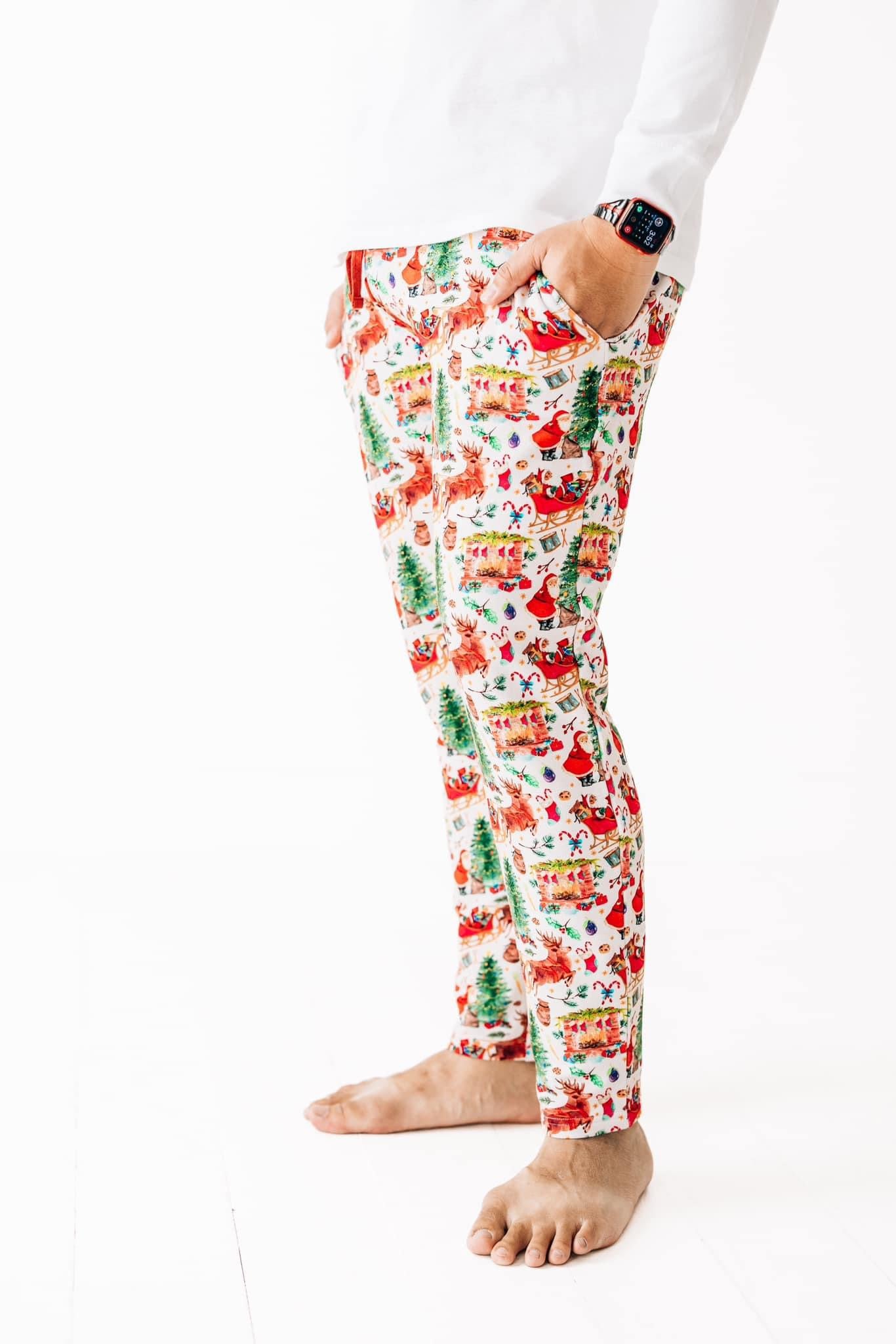 Vintage Santa Adult Straight Leg Pajama Pants