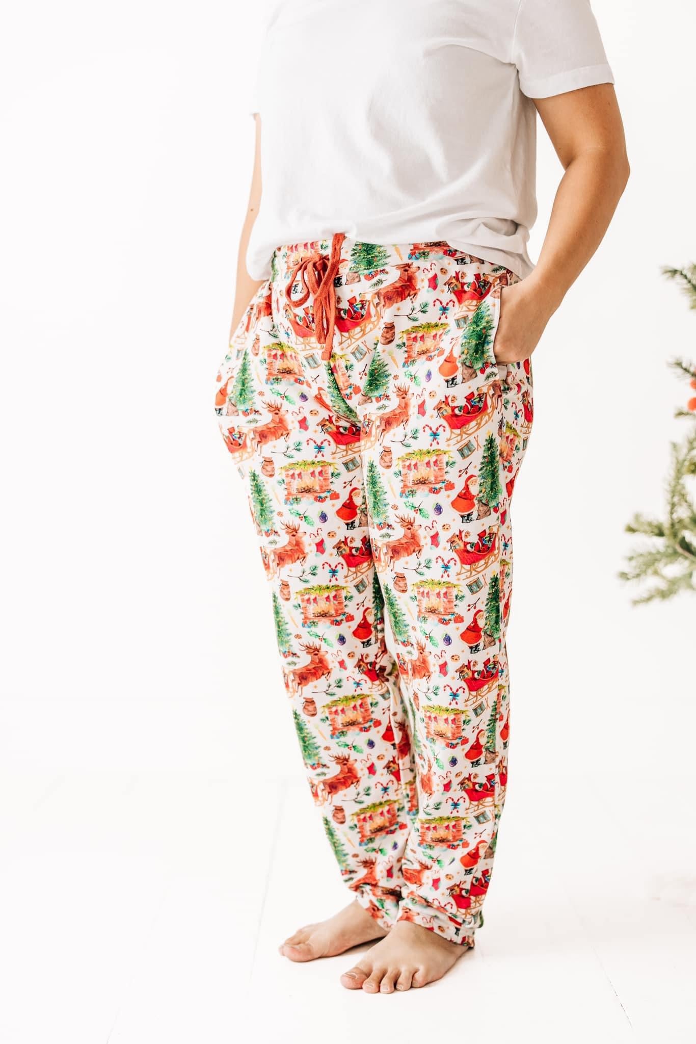 Vintage Santa Adult Straight Leg Pajama Pants