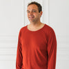 Cranberry Ribbed Adult Raglan Top