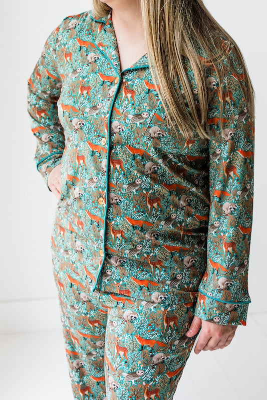 Teal Thicket Women's Relaxed Long-Sleeve PJ Set