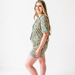 Teal Thicket Women's Relaxed Short-Sleeve PJ Set