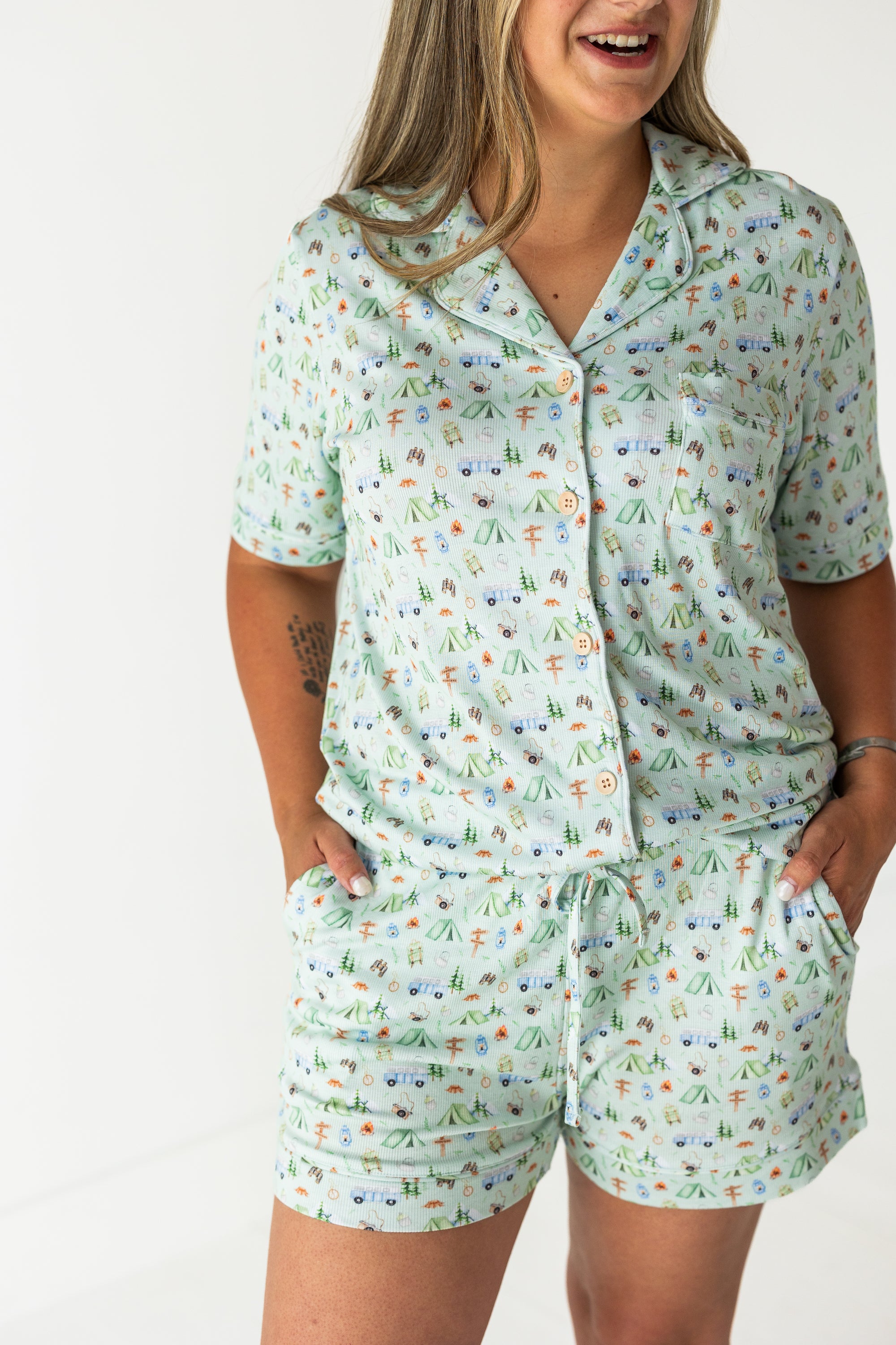 Camp Wildwoven Ribbed Women's Relaxed Short-Sleeve PJ Set