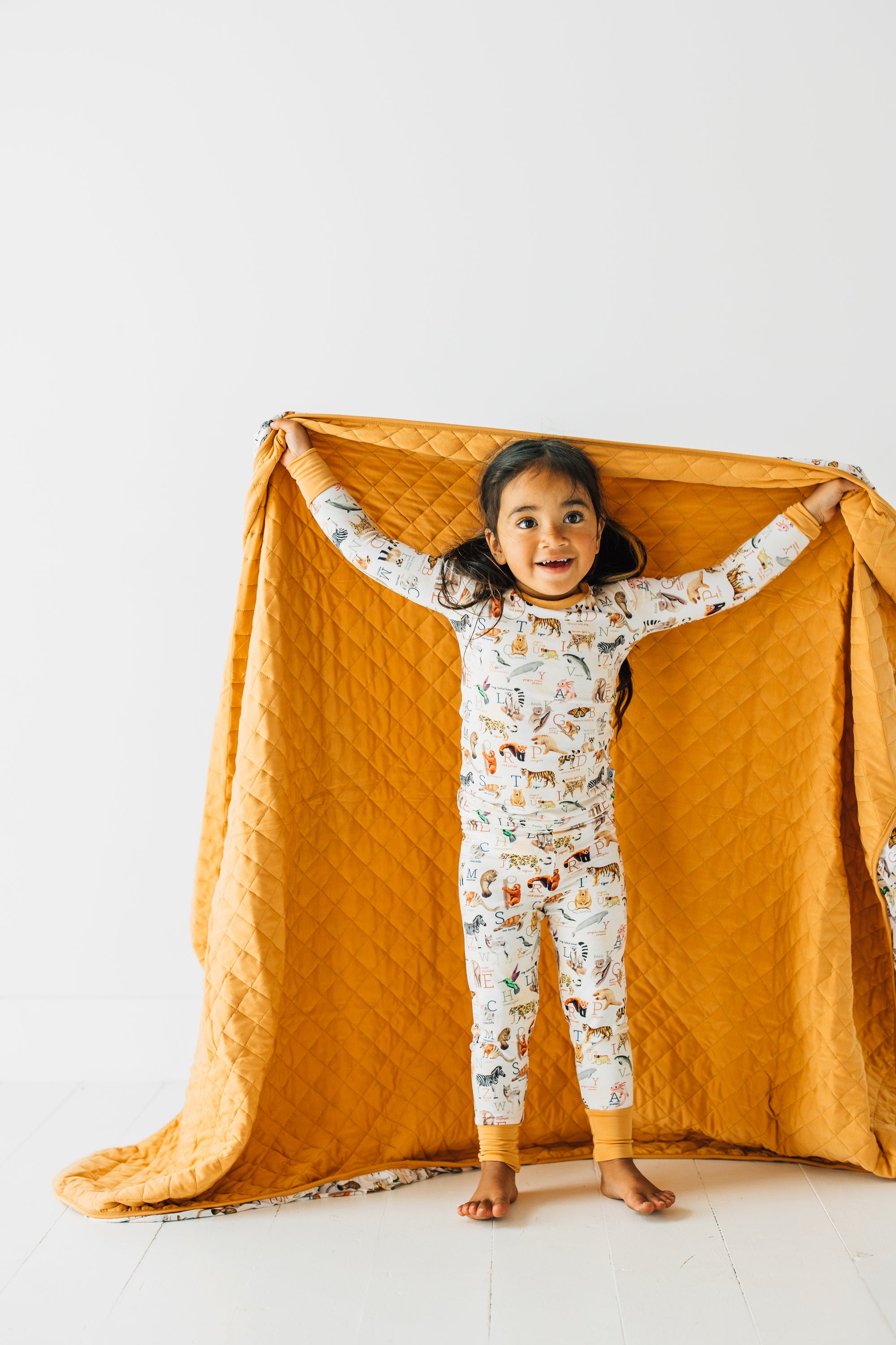 Endangered Animals Alphabet Quilted Oversized Blanket