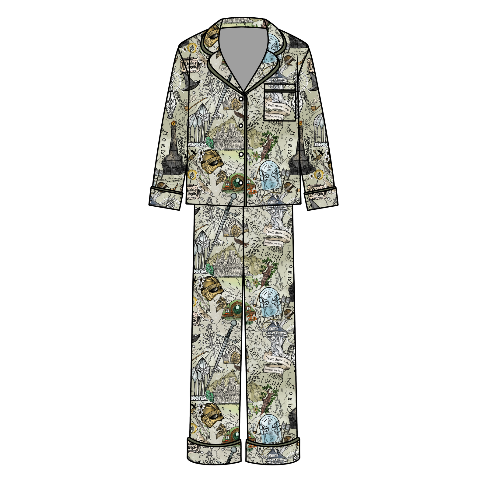 Map of Middle-earth™ Women's Relaxed Long-Sleeve PJ Set