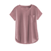 Mauve Ribbed Adult V-Neck Pocket Tee