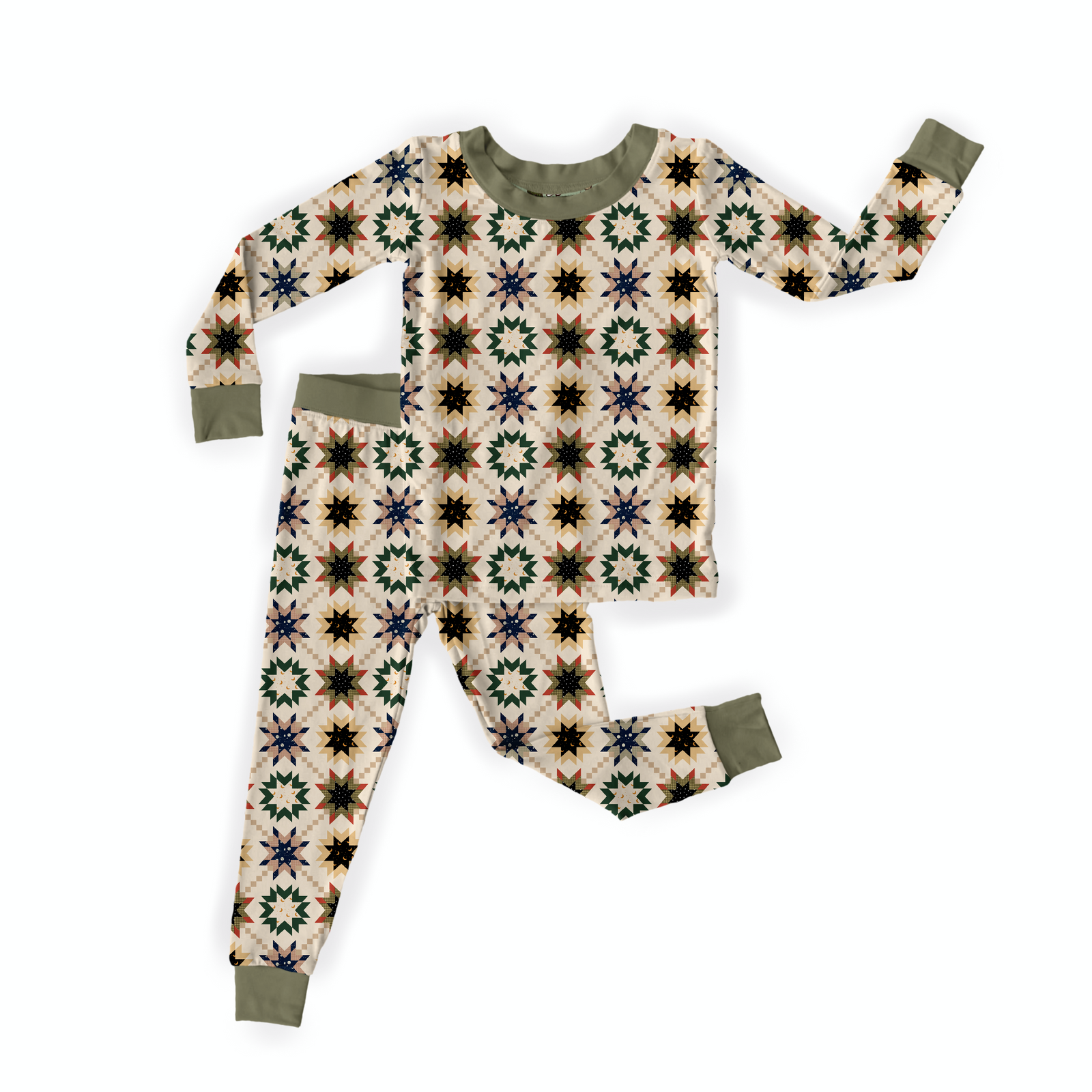 Festive Quilt Two-Piece Pajama Set