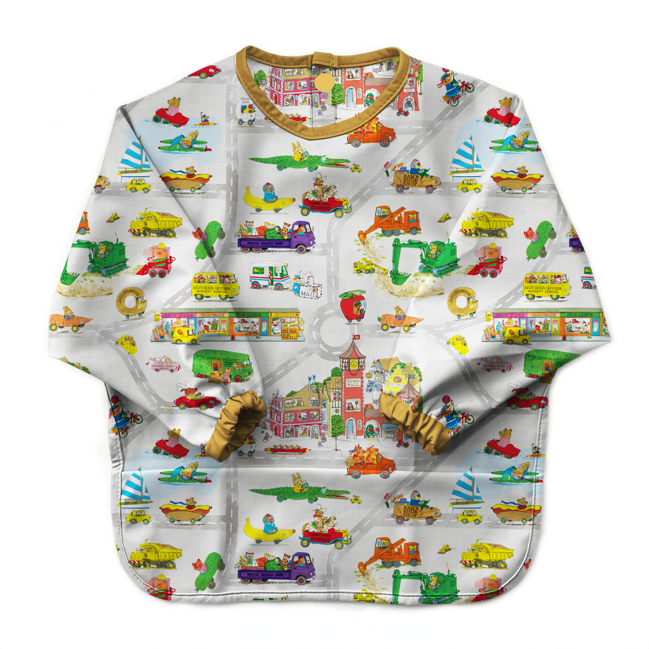 Richard Scarry's Busyworld™ Long Sleeve Recycled Plastic Smock Bib