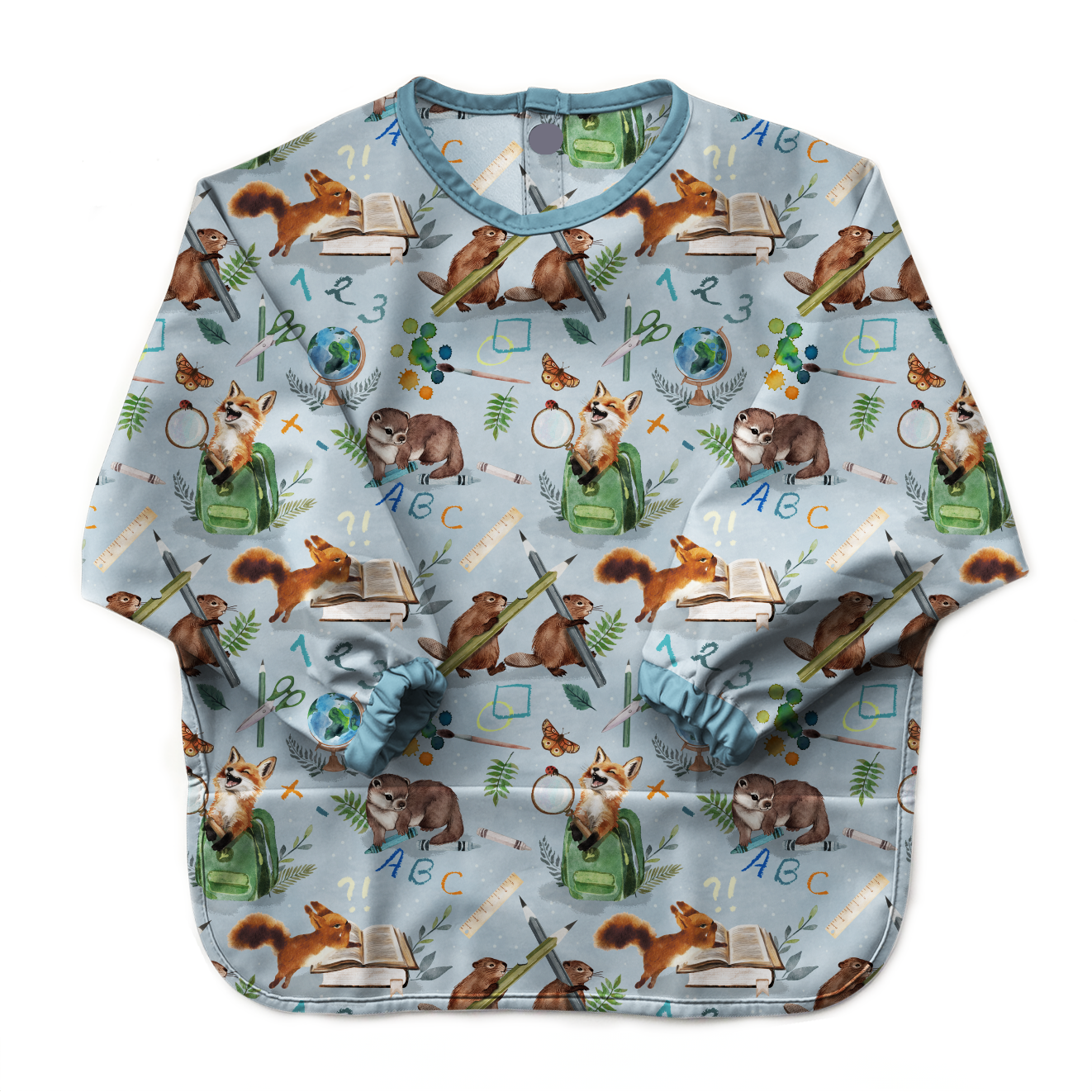 School Animals Long Sleeve Recycled Plastic Smock Bib
