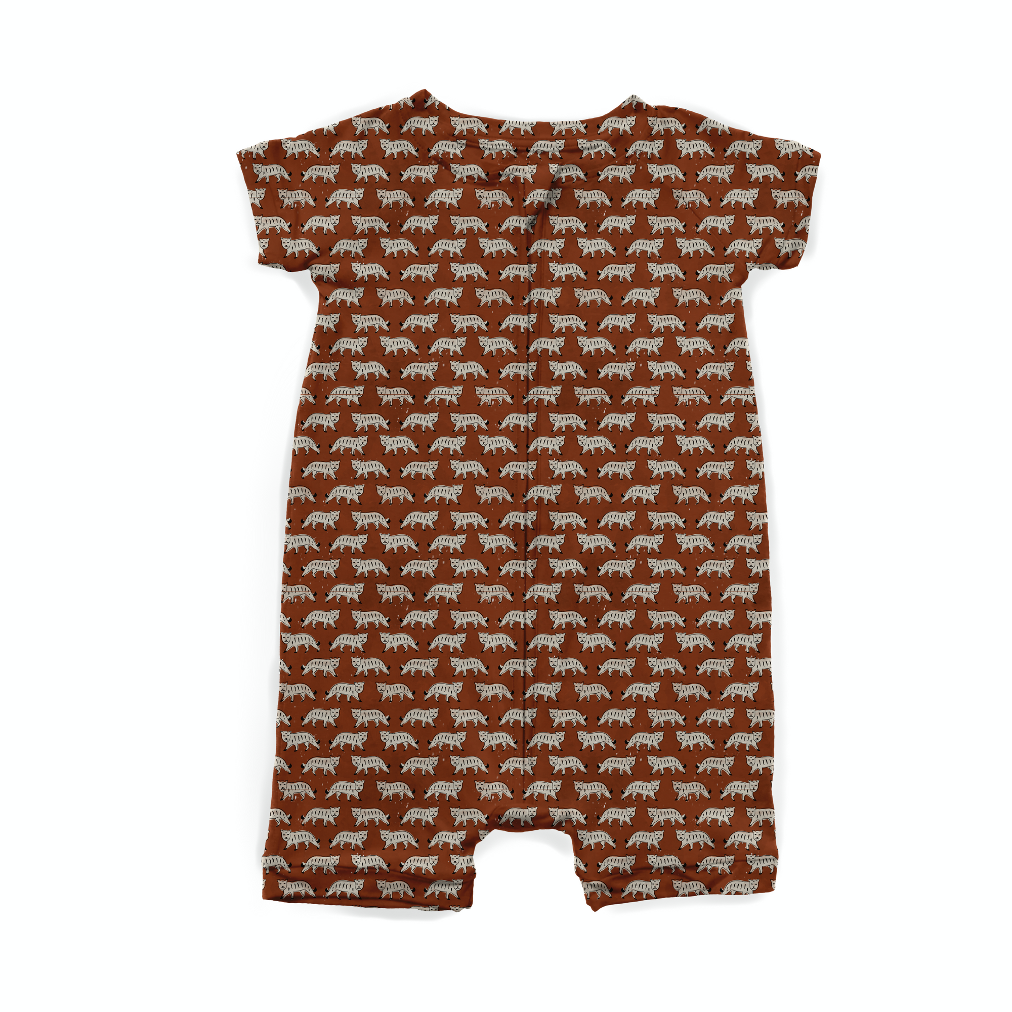 Terracotta Tigers Ribbed Shortie Romper