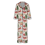 Vintage Santa Christmas Women's Relaxed Long-Sleeve PJ Set