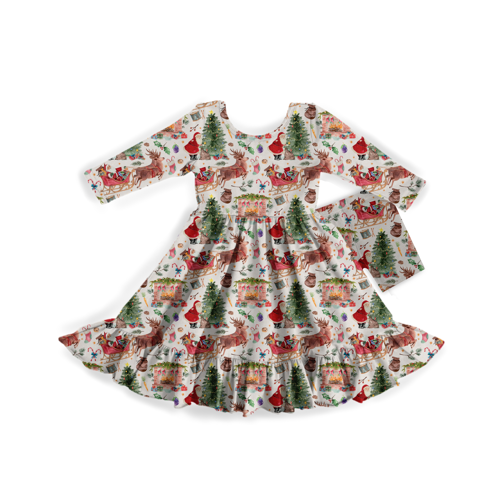 Vintage Santa Girls' Twirl Dress + Shorts
