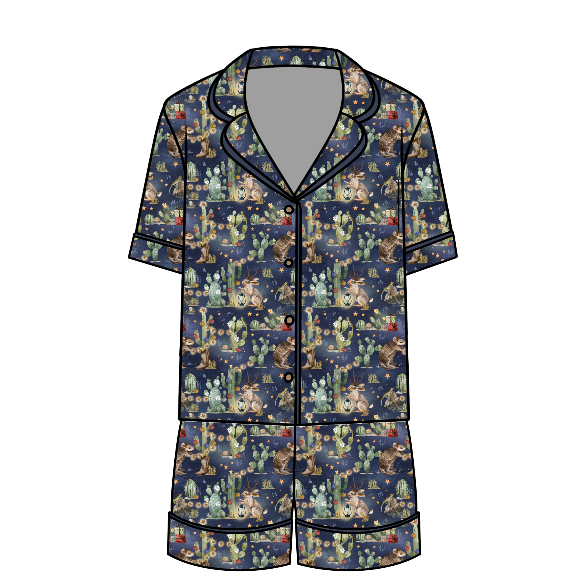 Western Holidays Relaxed Short-Sleeve PJ Set