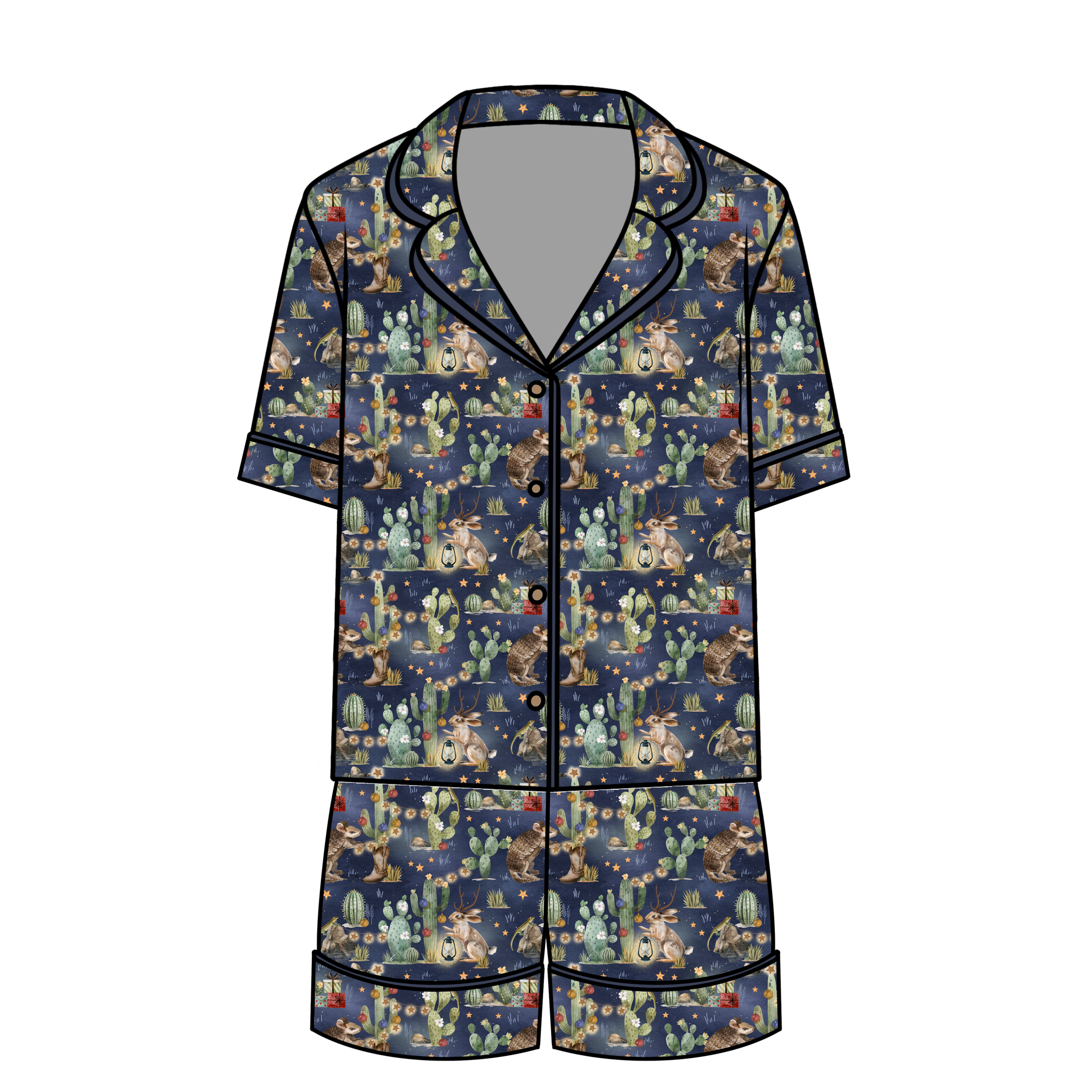 Western Holidays Relaxed Short-Sleeve PJ Set