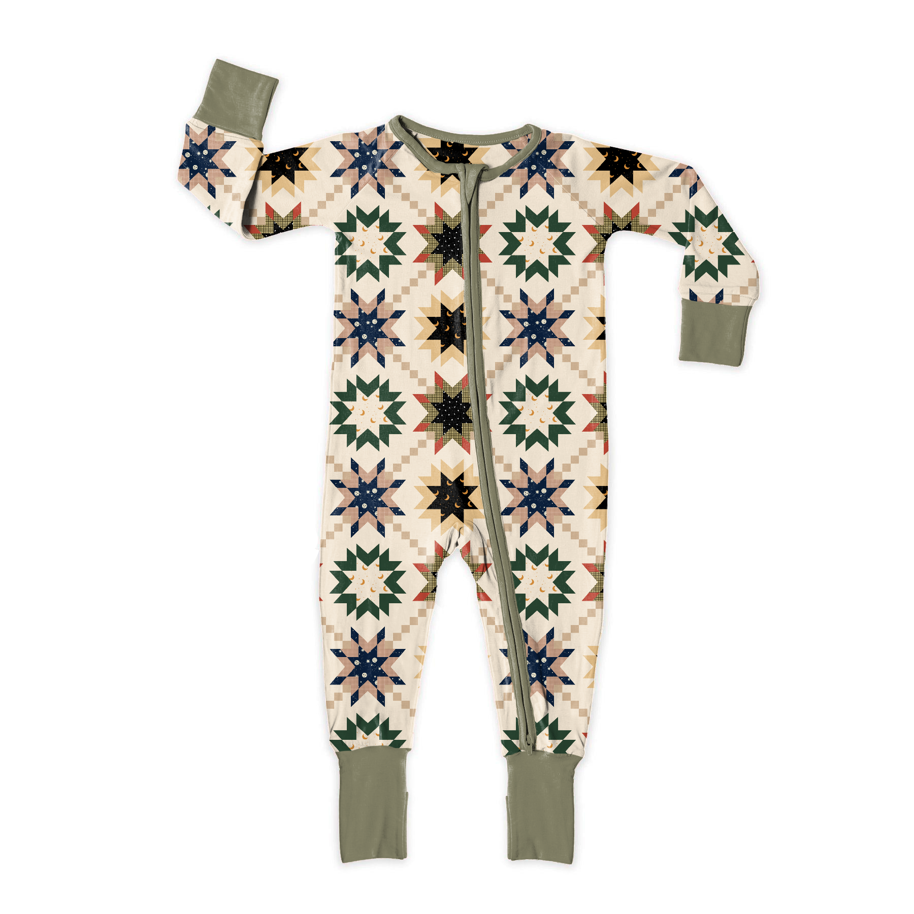 Festive Quilt Zip Romper