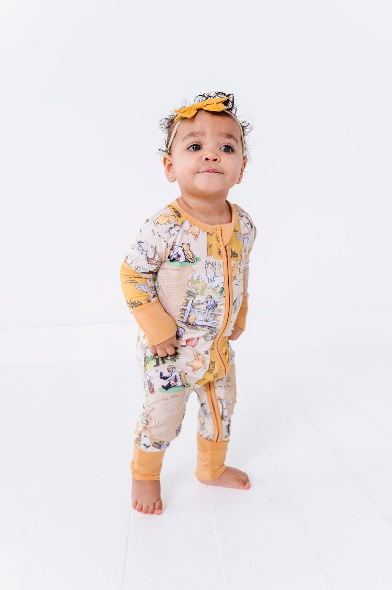 Zip Romper in Hundred Acre Storybook